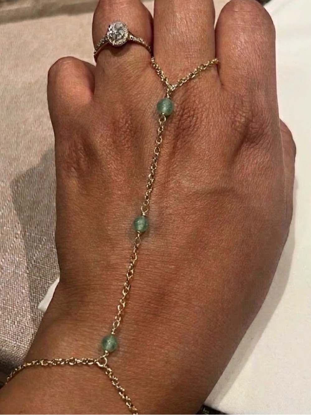 Green aventurine hand chain